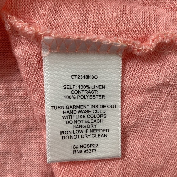 STITCH FIX SANCTUARY Sylvie Tie Sleeve Tee Linen Pink VNeck Size Large - Picture 6 of 6